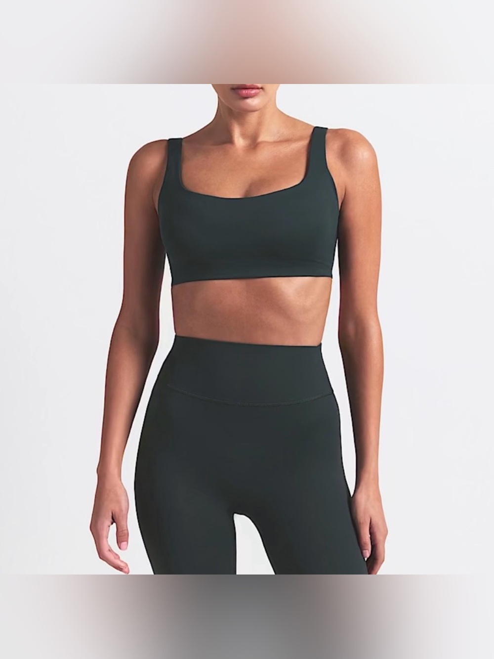 SKIMS Matte Scoop Neck Bra - Dark Teal Tag Visible